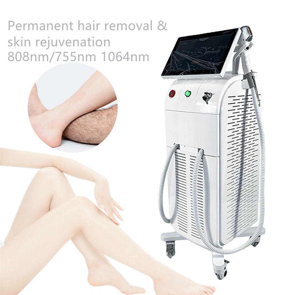 1600w 3d Triple laser diode 755 808 1064 Titanium Professional 3 Wavelength Diode Laser Hair Removal Machine Diode Laser - AOMIDY