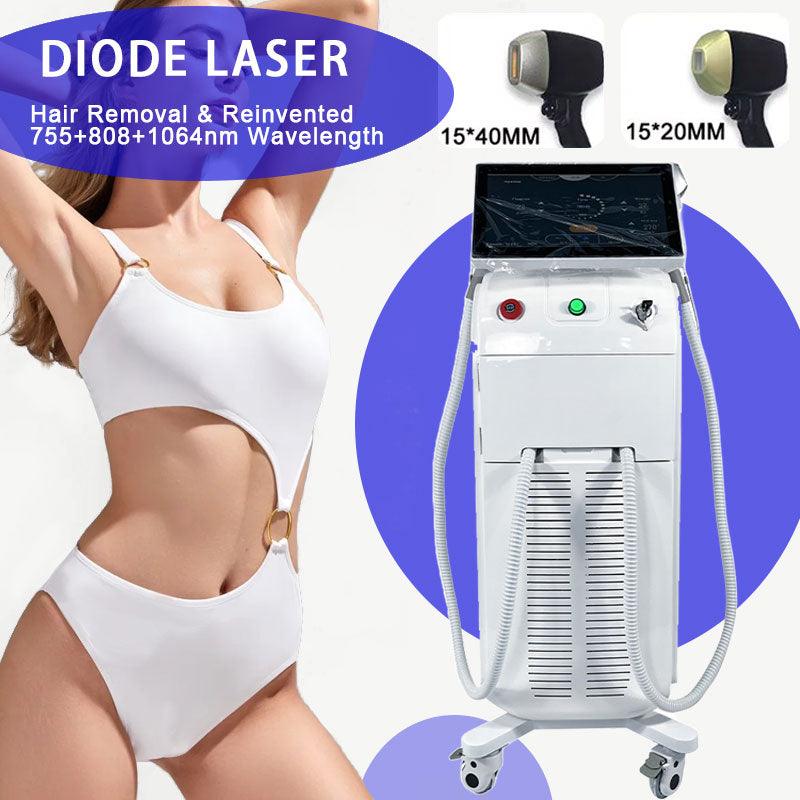 1600w 3d Triple laser diode 755 808 1064 Titanium Professional 3 Wavelength Diode Laser Hair Removal Machine Diode Laser - AOMIDY